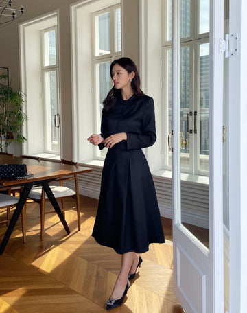 Renea Satin Flare Skirt